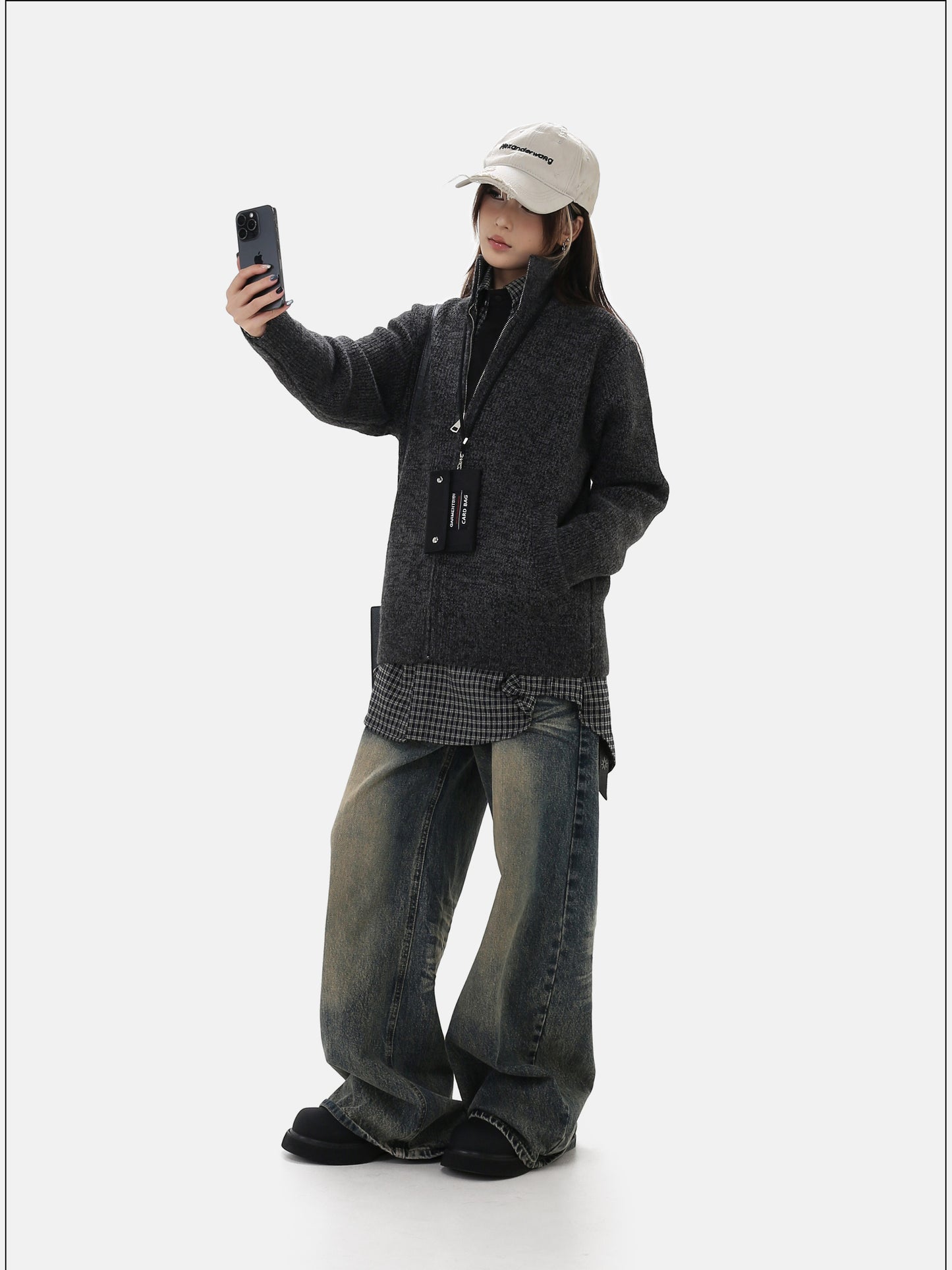 Retro Zipper Cardigan