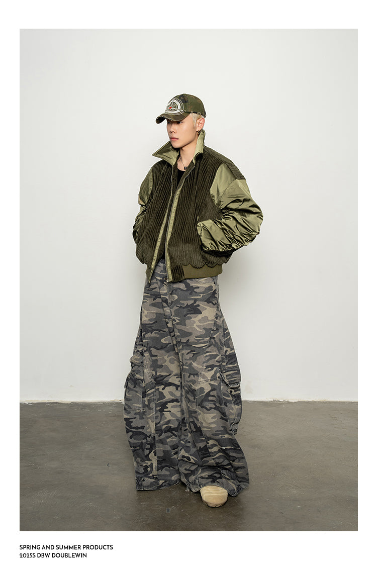 Corduroy &amp; Satin Flight Jacket