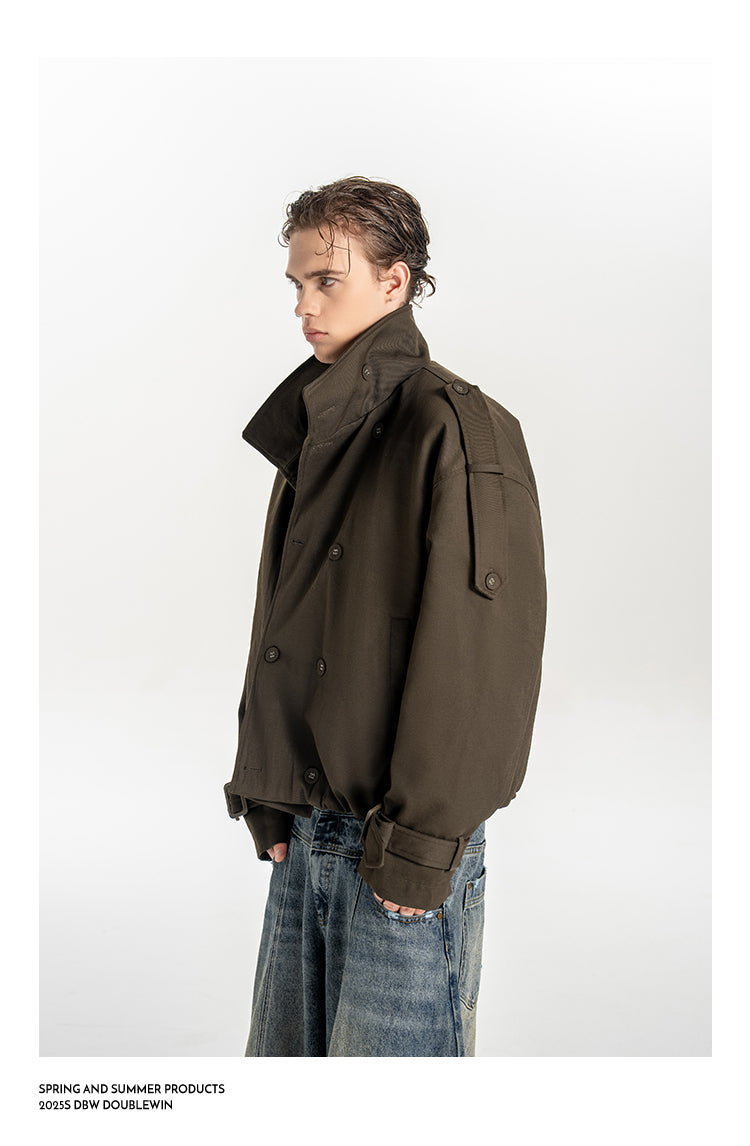 Stand Collar Wide Quilted Jacket