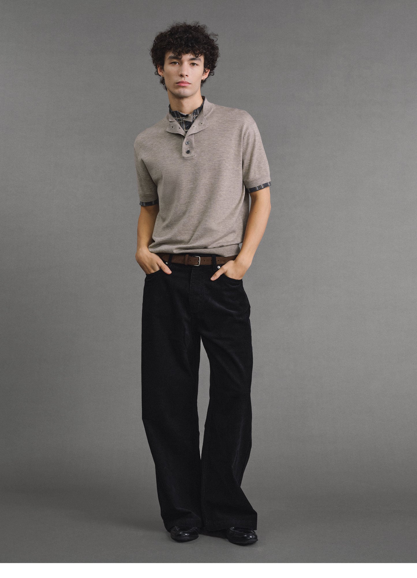 Vintage Check Pattern Polo Shirt