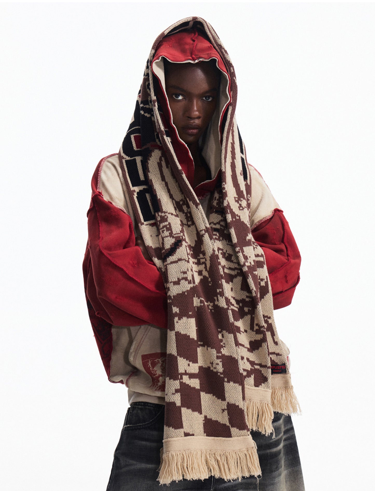 Distressed Hooded Zipper Sweatshirt