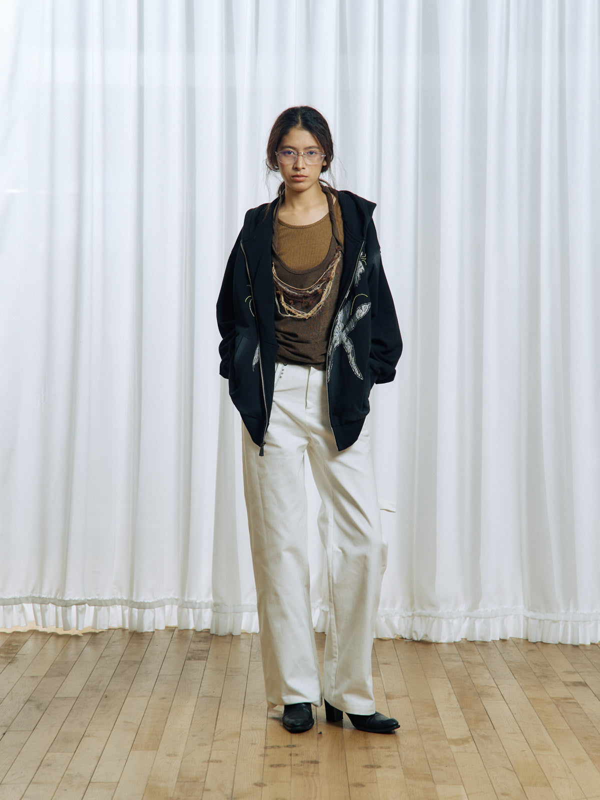 Rhinestone Stud Casual Pants
