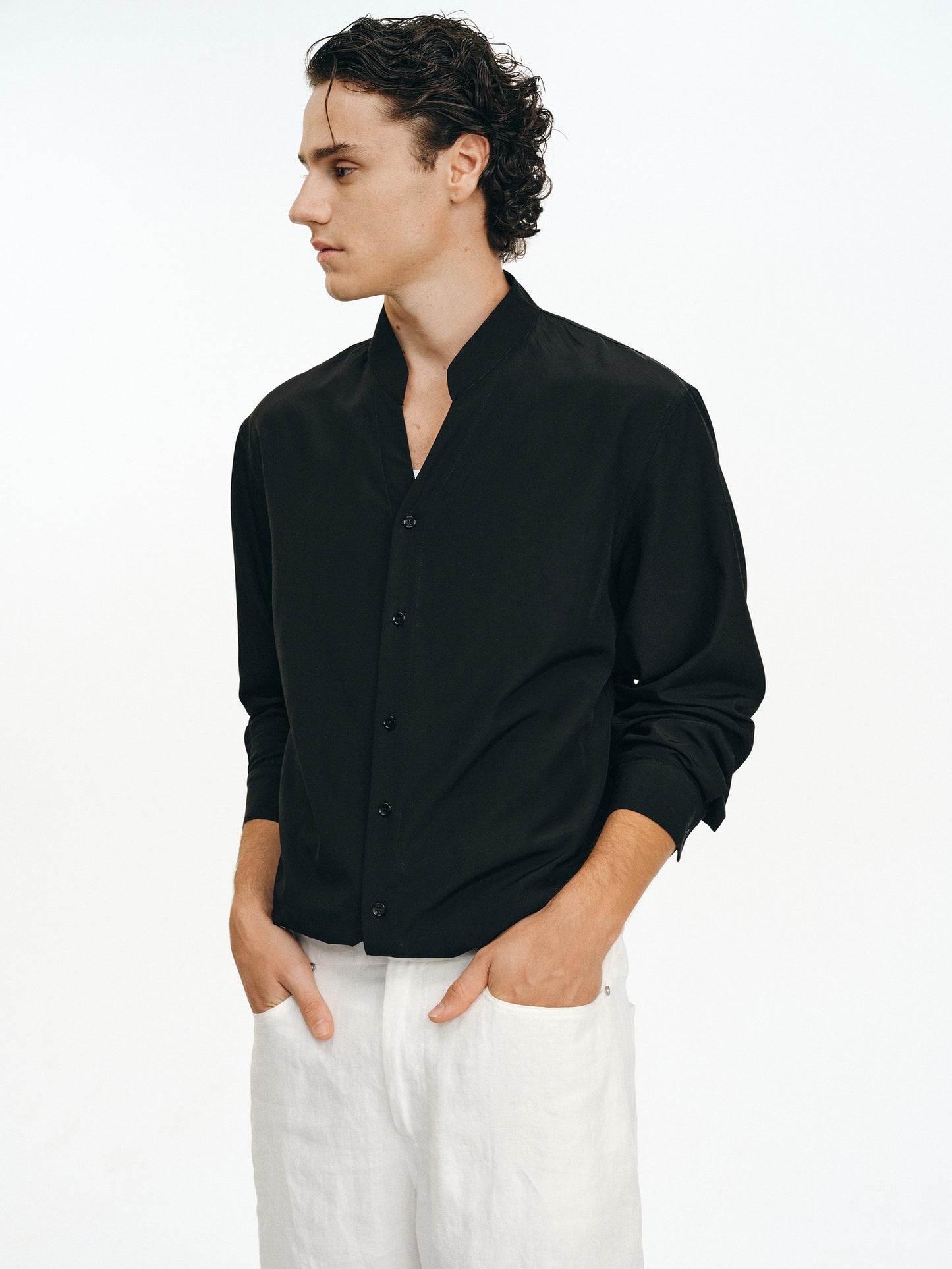 Wool V-neck shirt