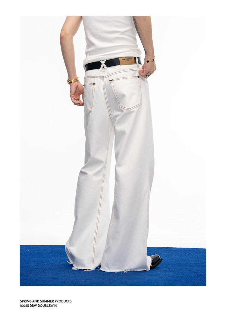 Denim Pants with Fringes