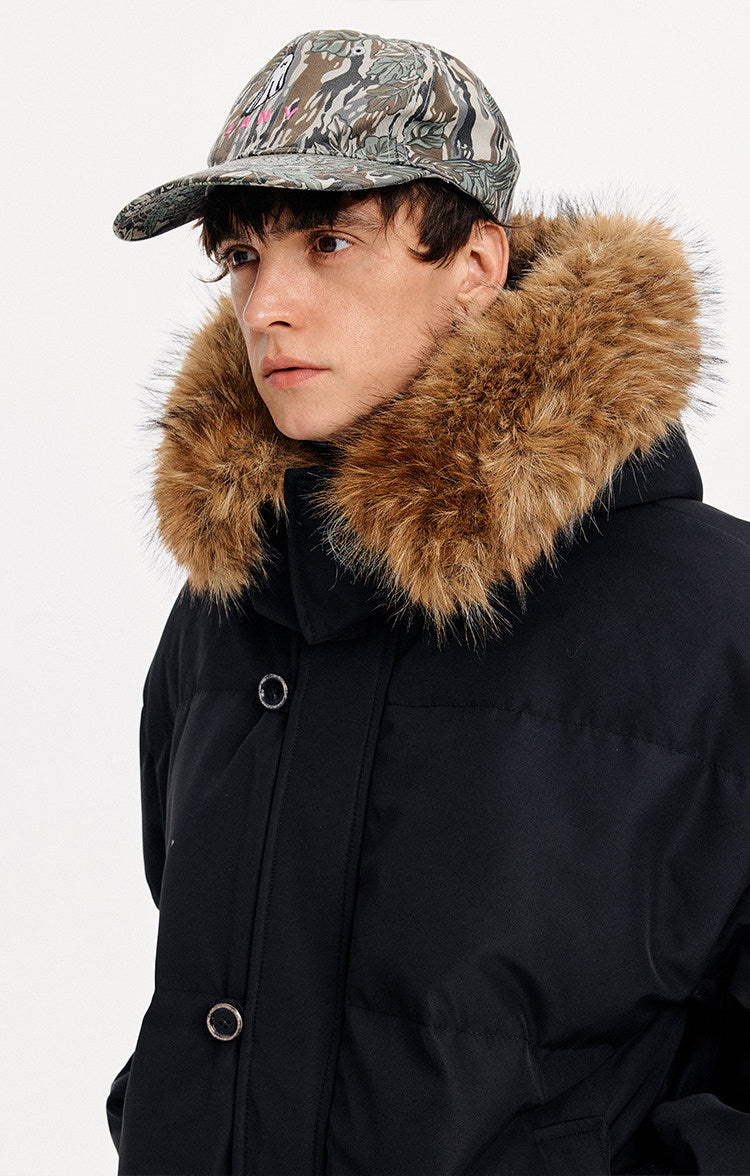 Simple White Duck Down Hooded Jacket