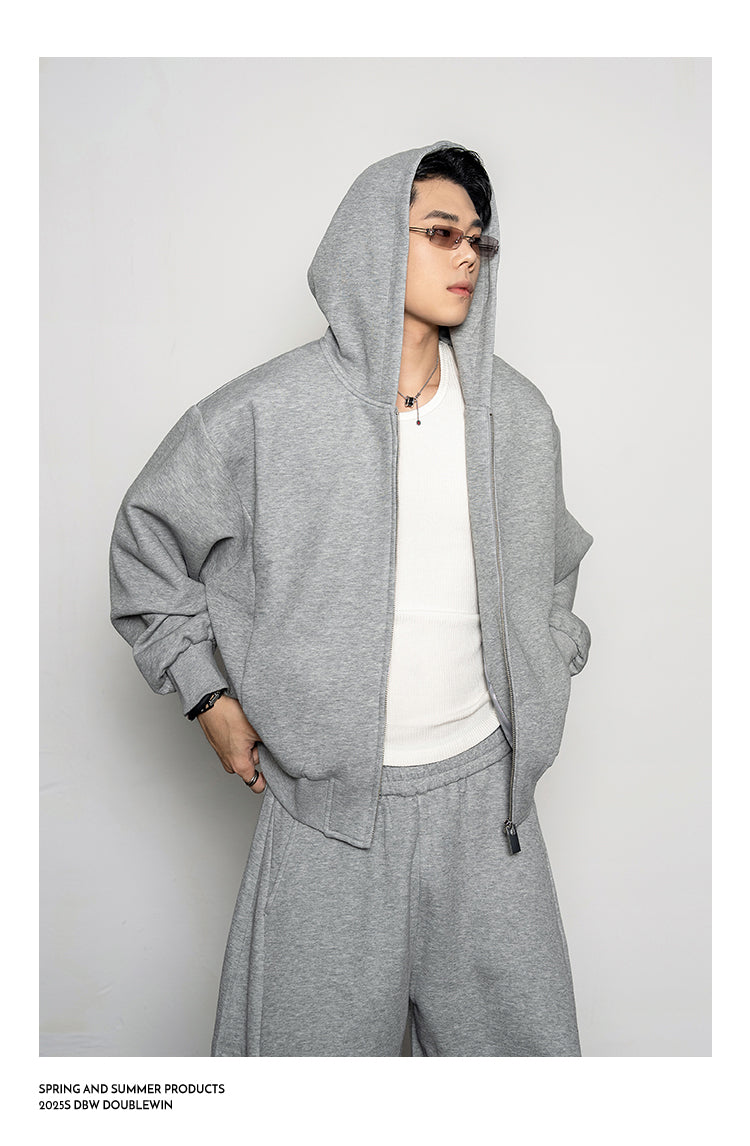 Short Hoodie Sweatshirt Set