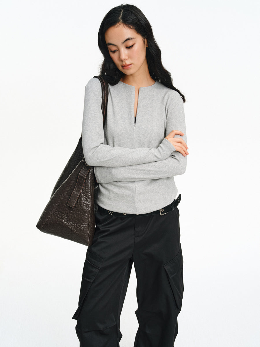 Straight Shoulder Slim Shirt