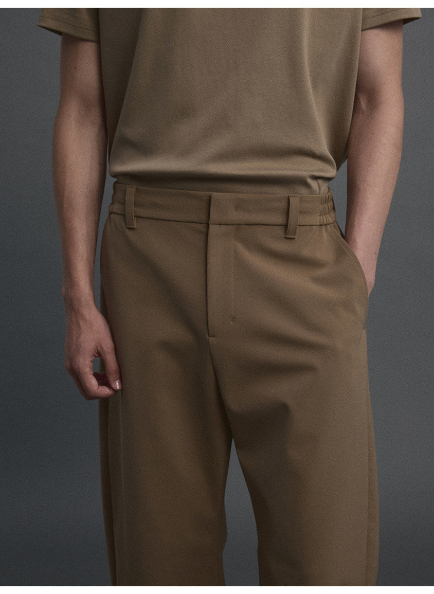 Curved-Cut Casual Pants