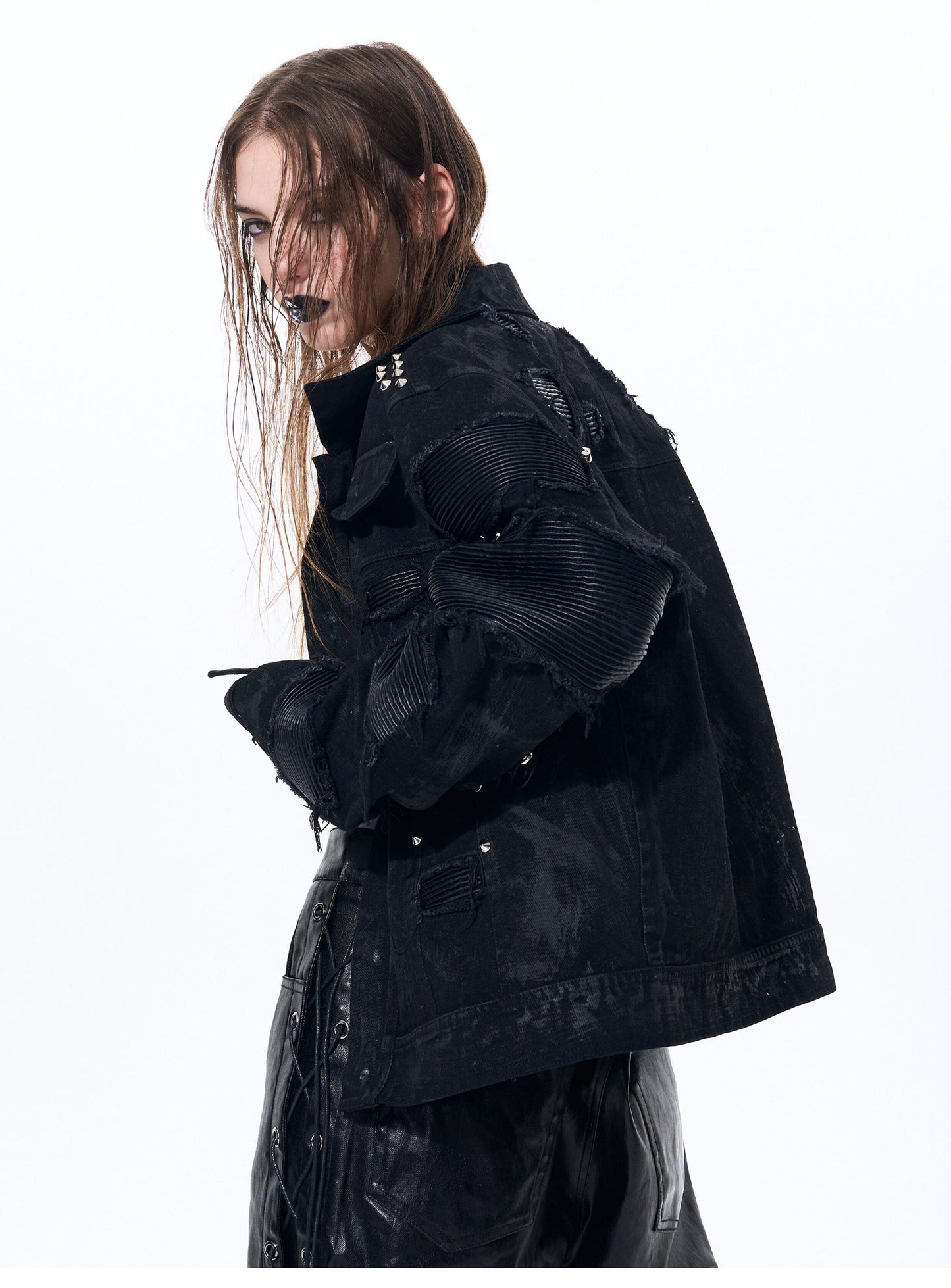 Distressed Wax Denim Jacket