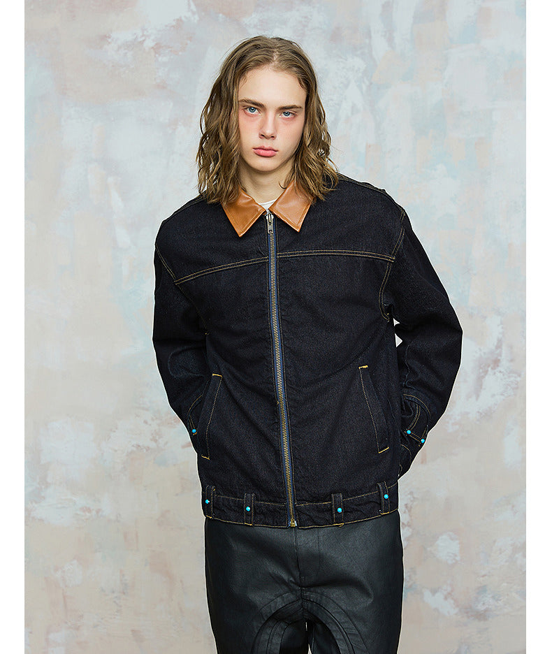 Contrast Lapel Denim Jacket