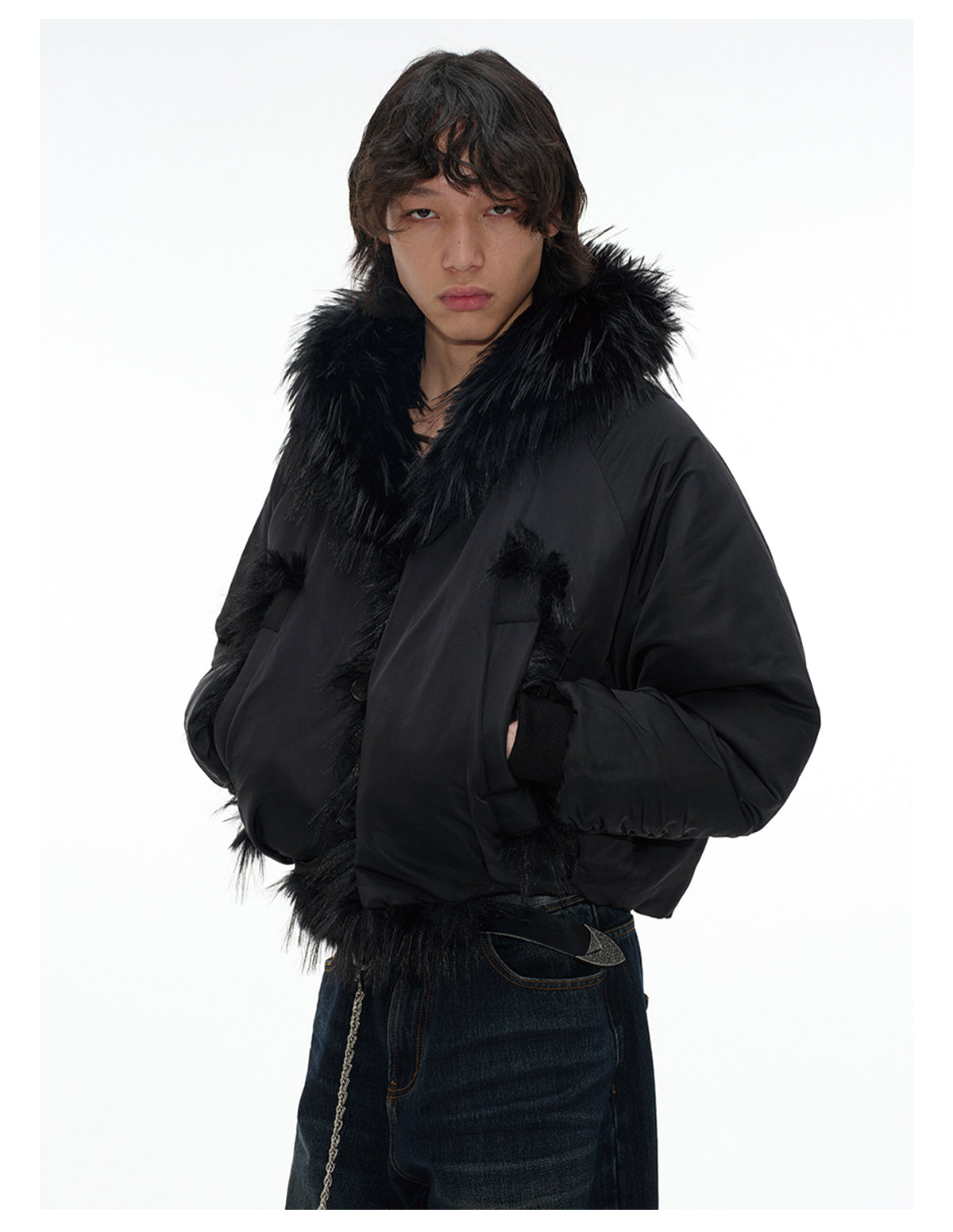 Nylon Fur Collar Cotton Jacket