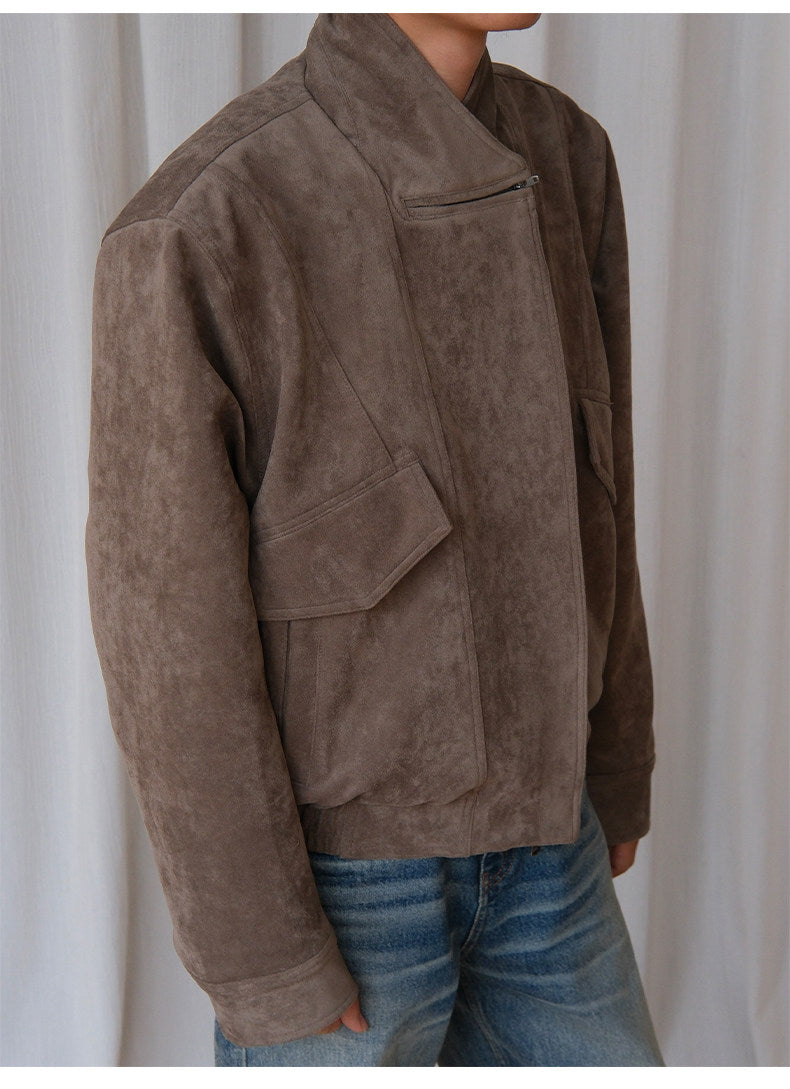 Suede Standup Collar Jacket