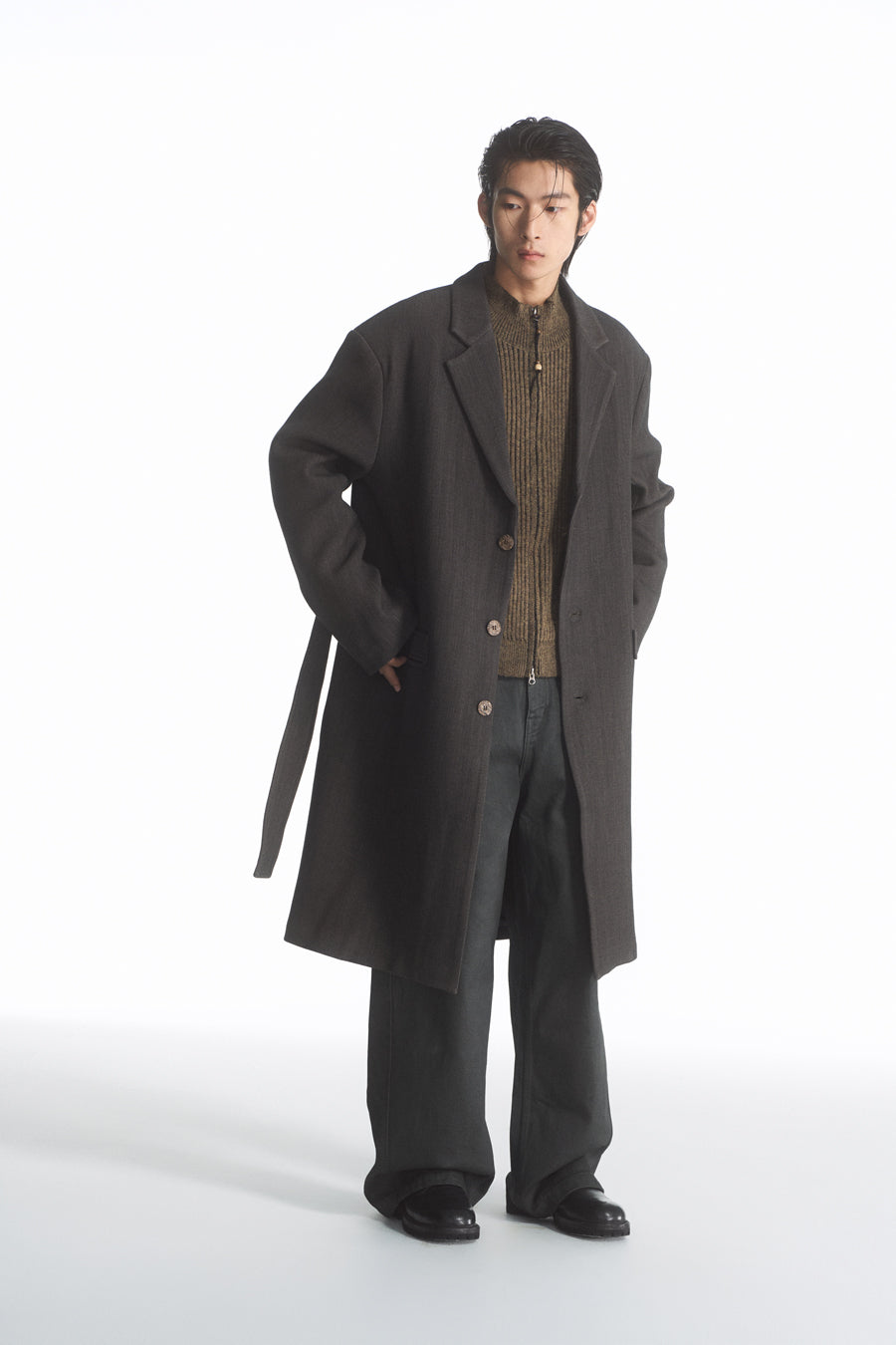 PU coated straight jeans