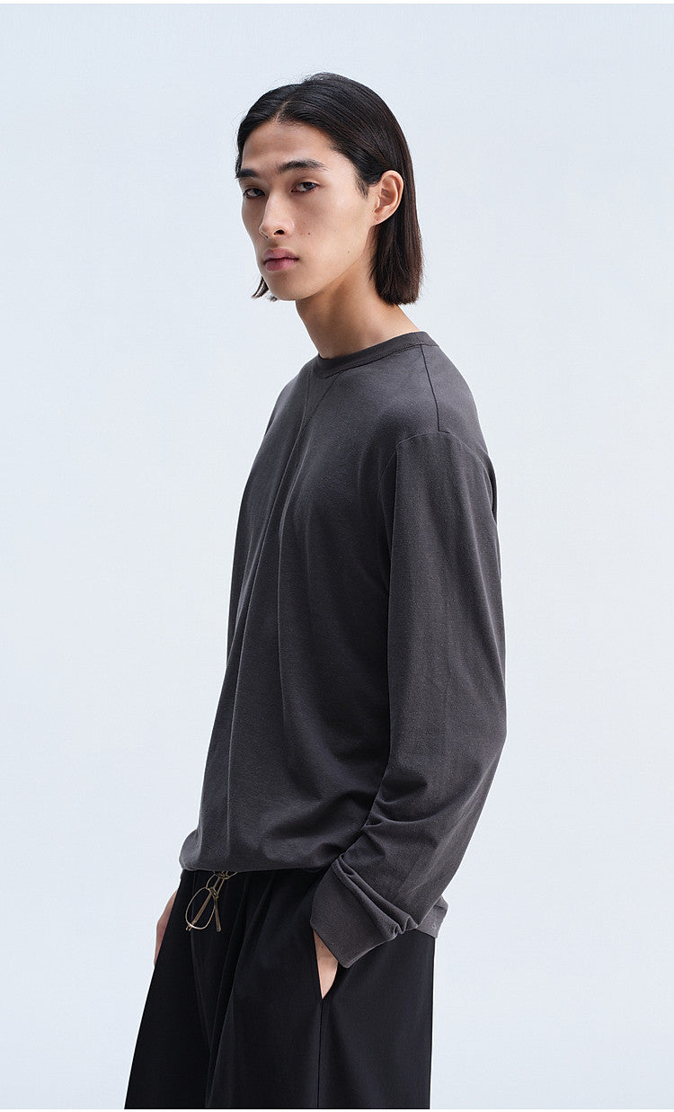 Open-Stitch Collar T-Shirt