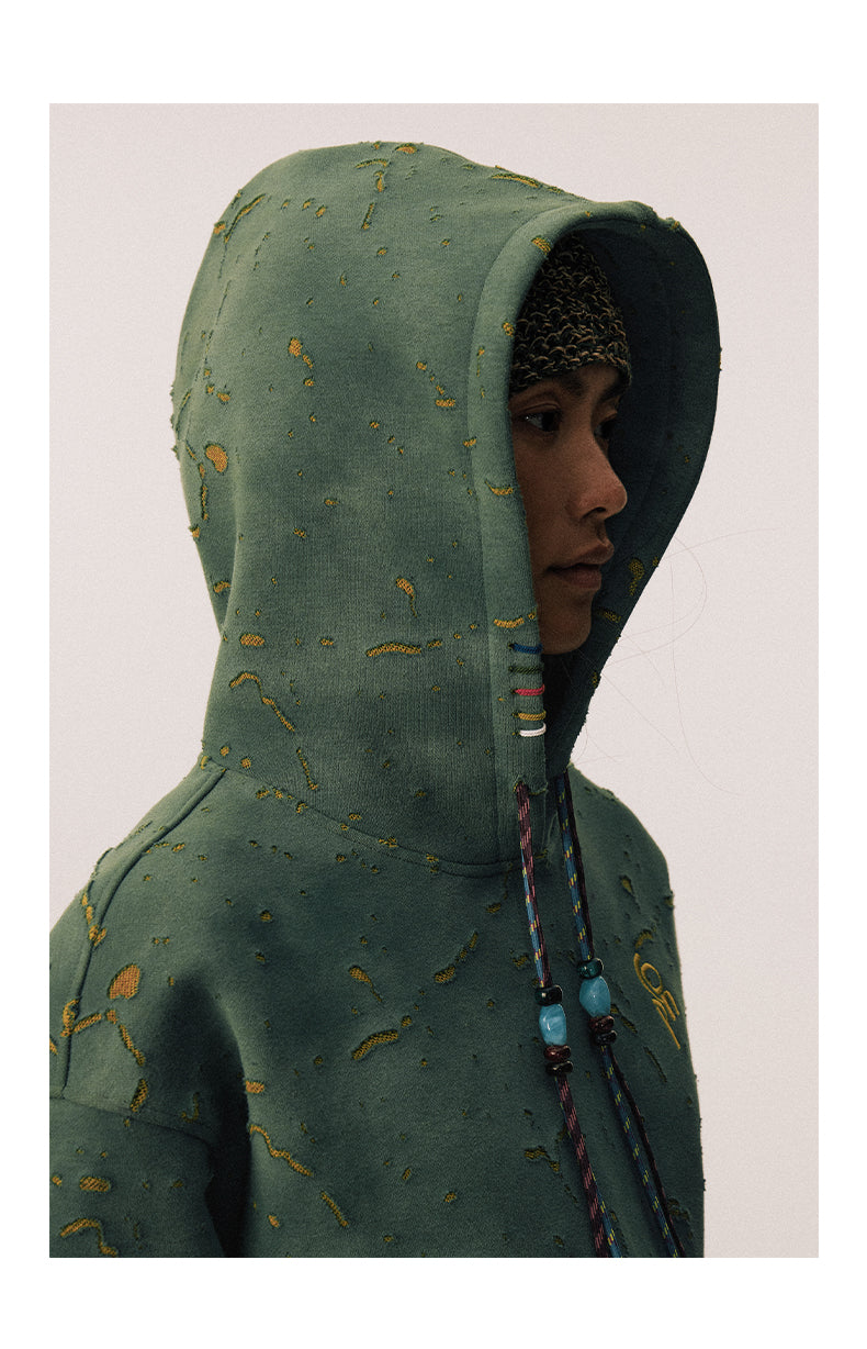 Crack Pattern Hooded Sweatshirt