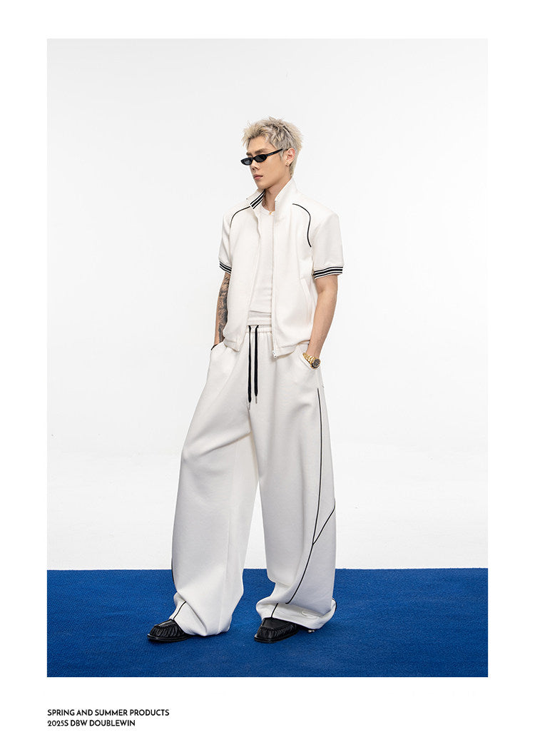 Air Layer Contrast Silhouette Jacket Set