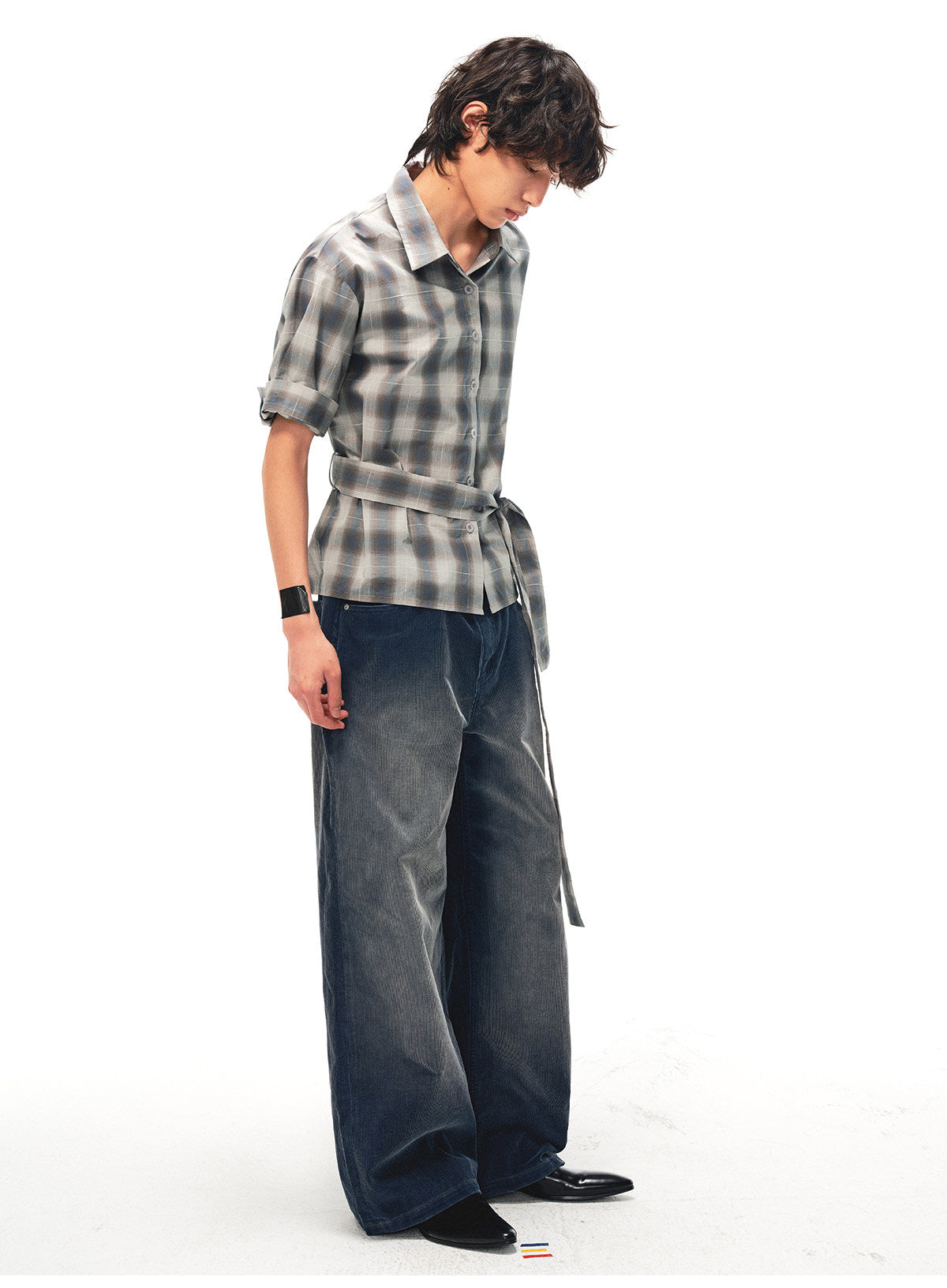 Checkered Shirt with Detachable Belt