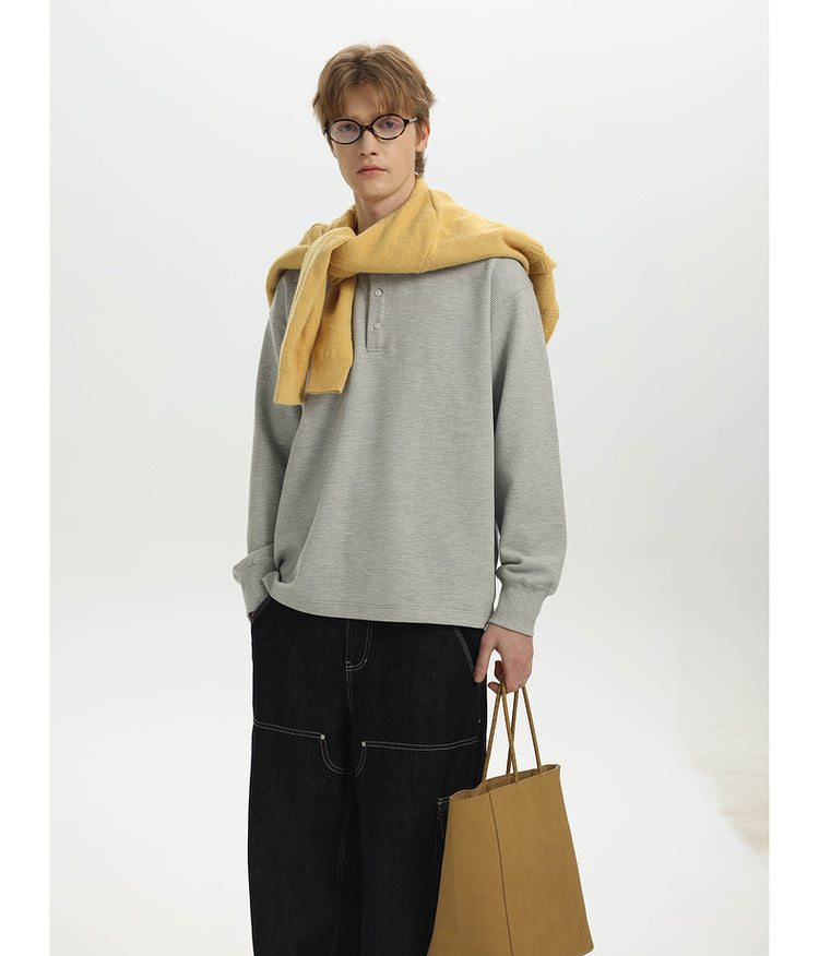 Henry Collar Basic T-Shirt