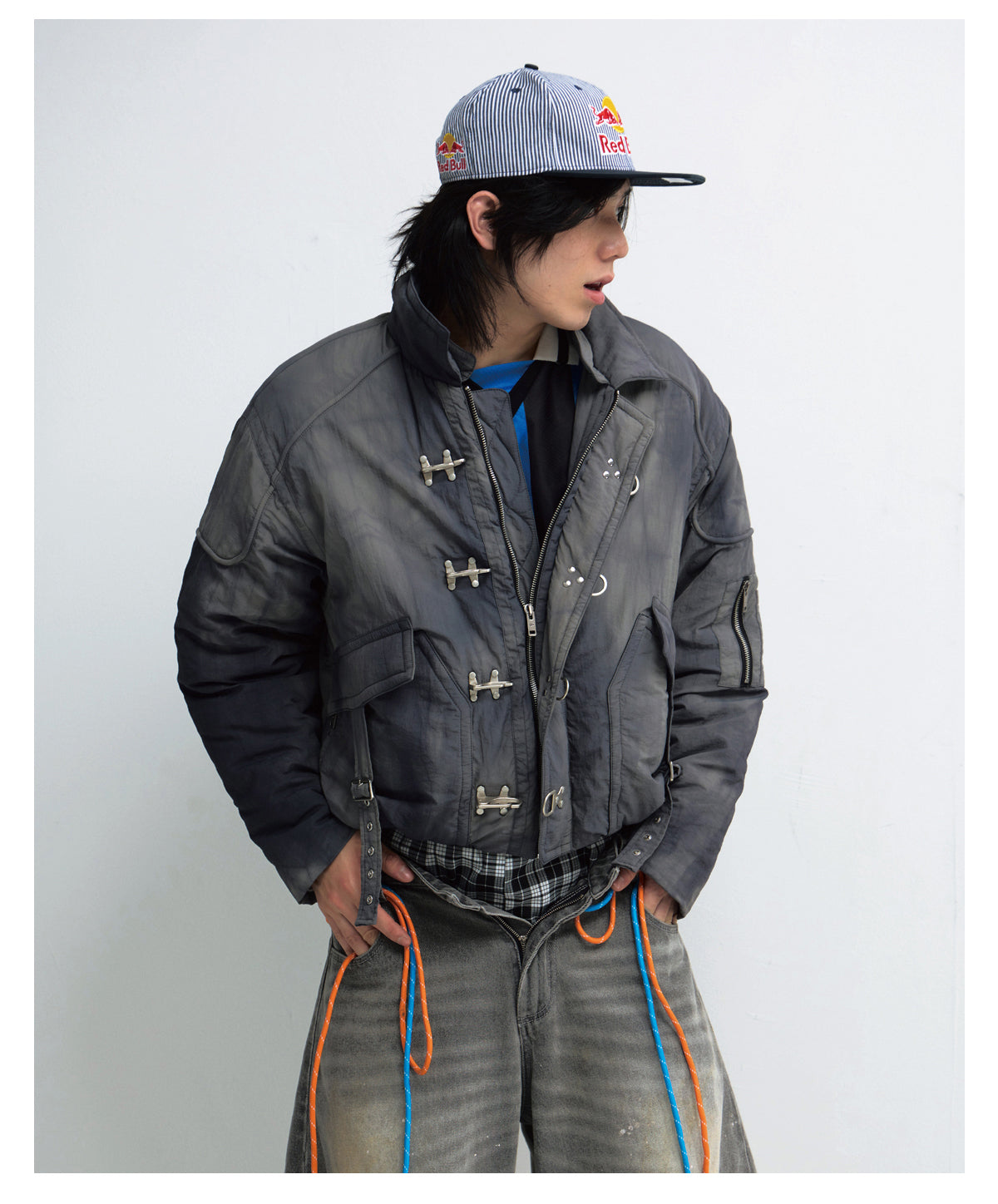 Airplane Buckle Short Cotton Jacket