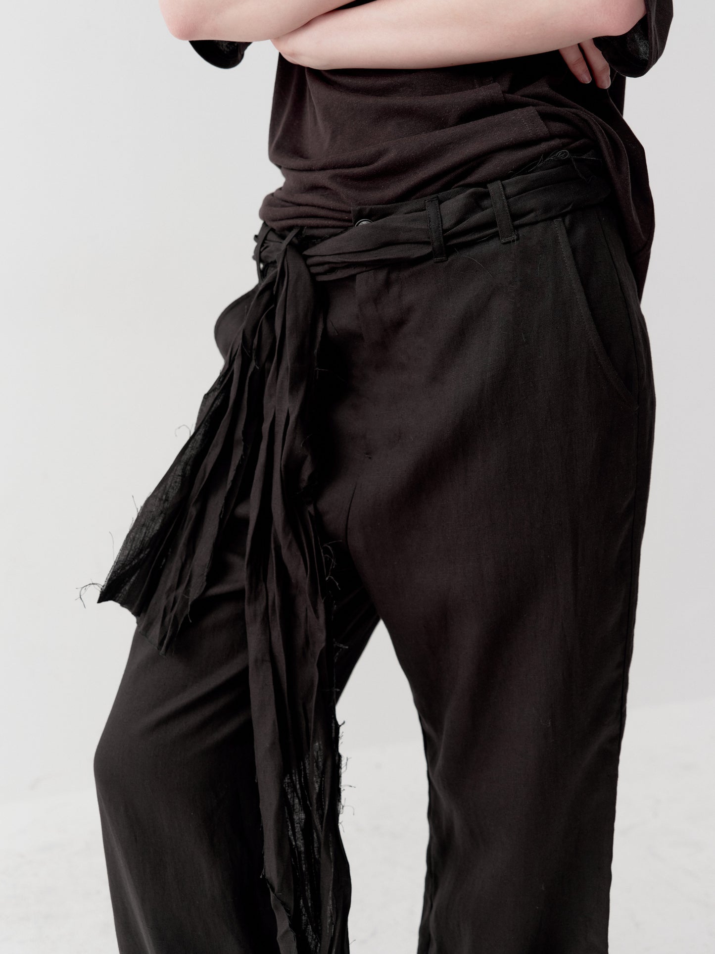 Casual Pants with an Asymmetrical Waistband