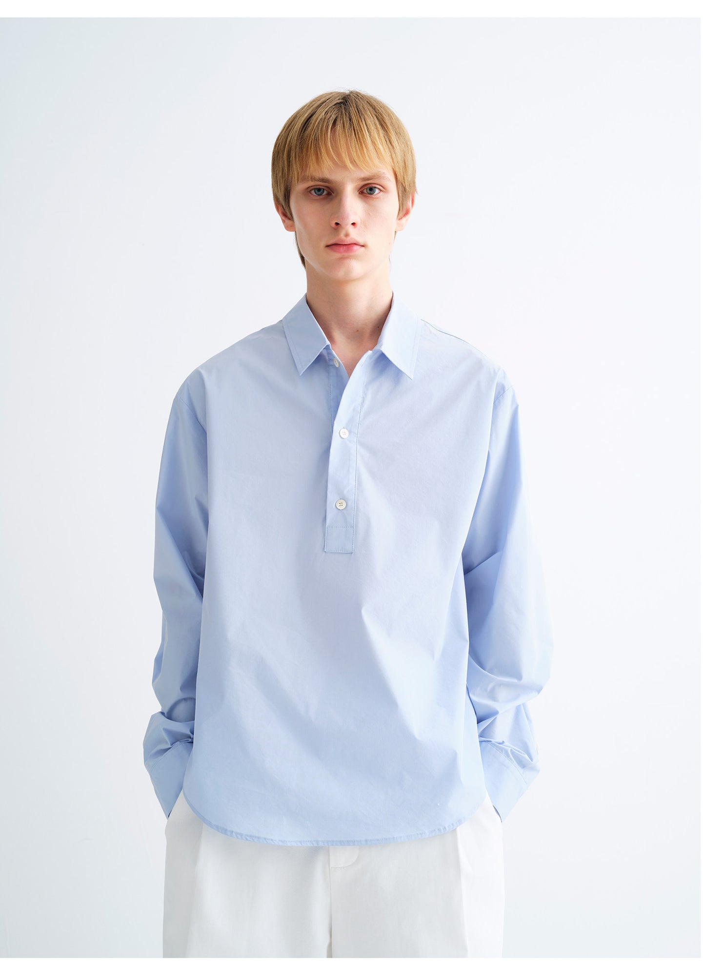 Solid-Color Cotton-Blend Shirt