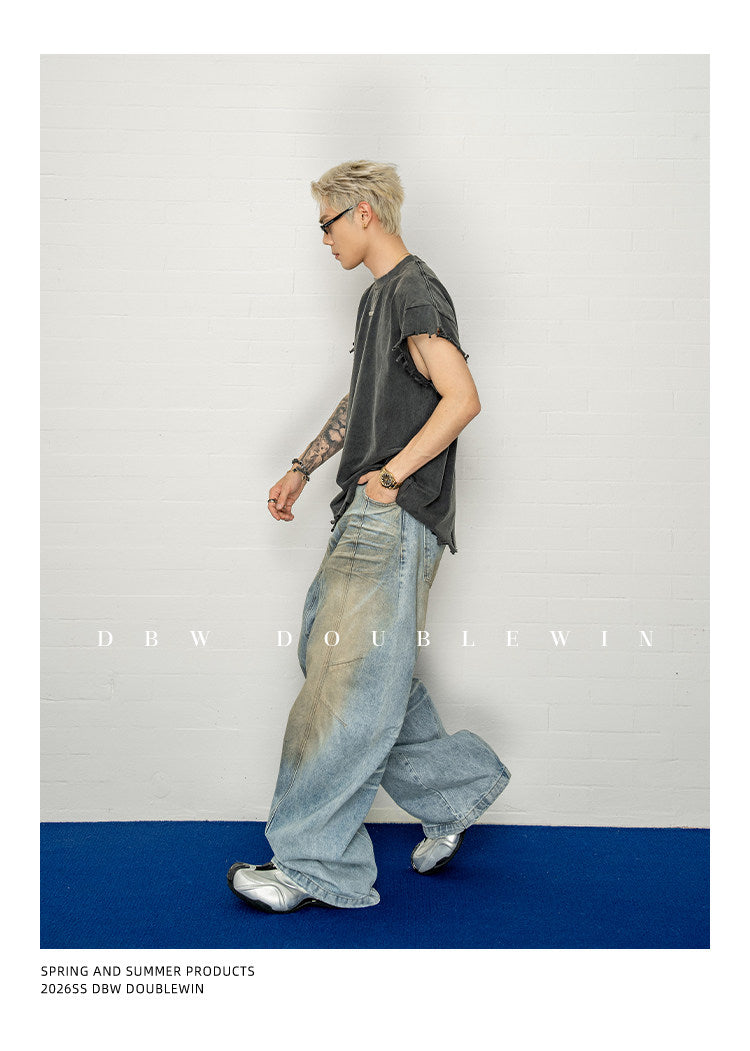 Wash-treated Distressed T-Shirt