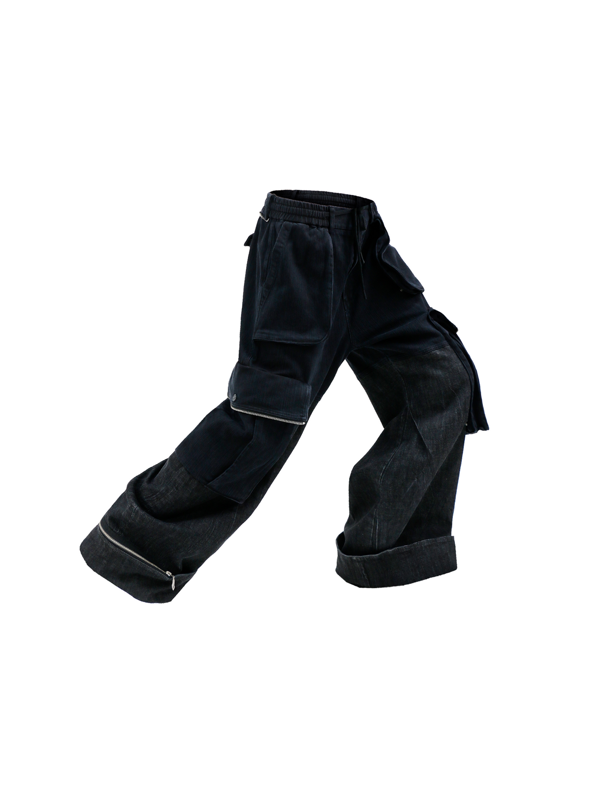 Denim Pants with Asymmetrical Zipper