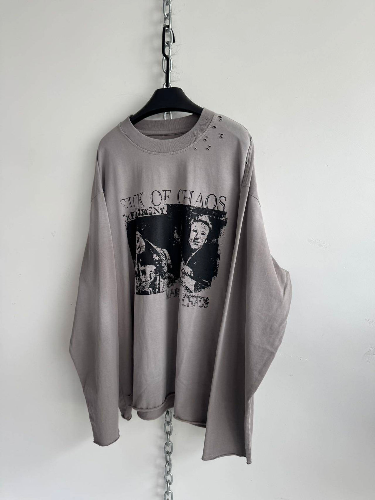 Wash-Finished Tear-Away Edge Street T-Shirt