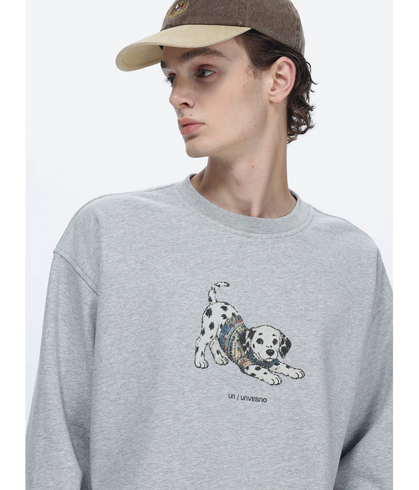 Loose-Fitting Printed Crew-Neck Sweatshirt