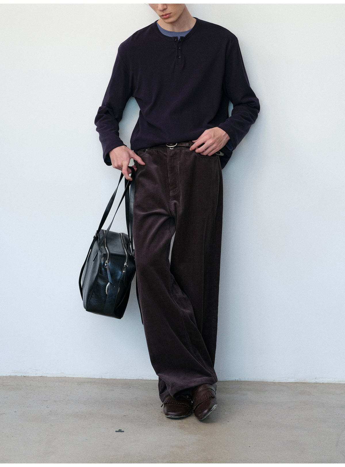 Two-Tone Wash Corduroy Casual Pants