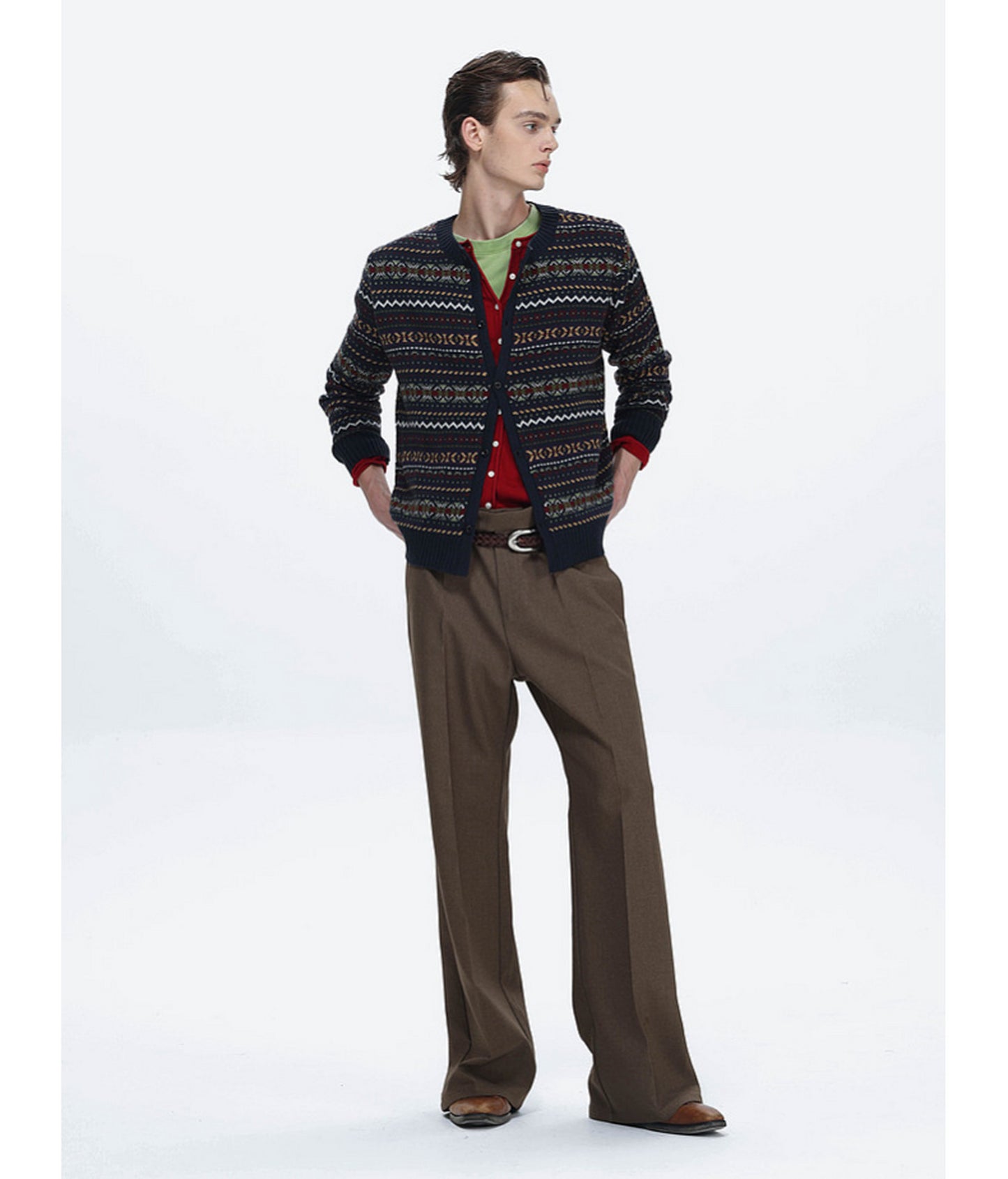 Short-Length Waist-Cinched Cardigan
