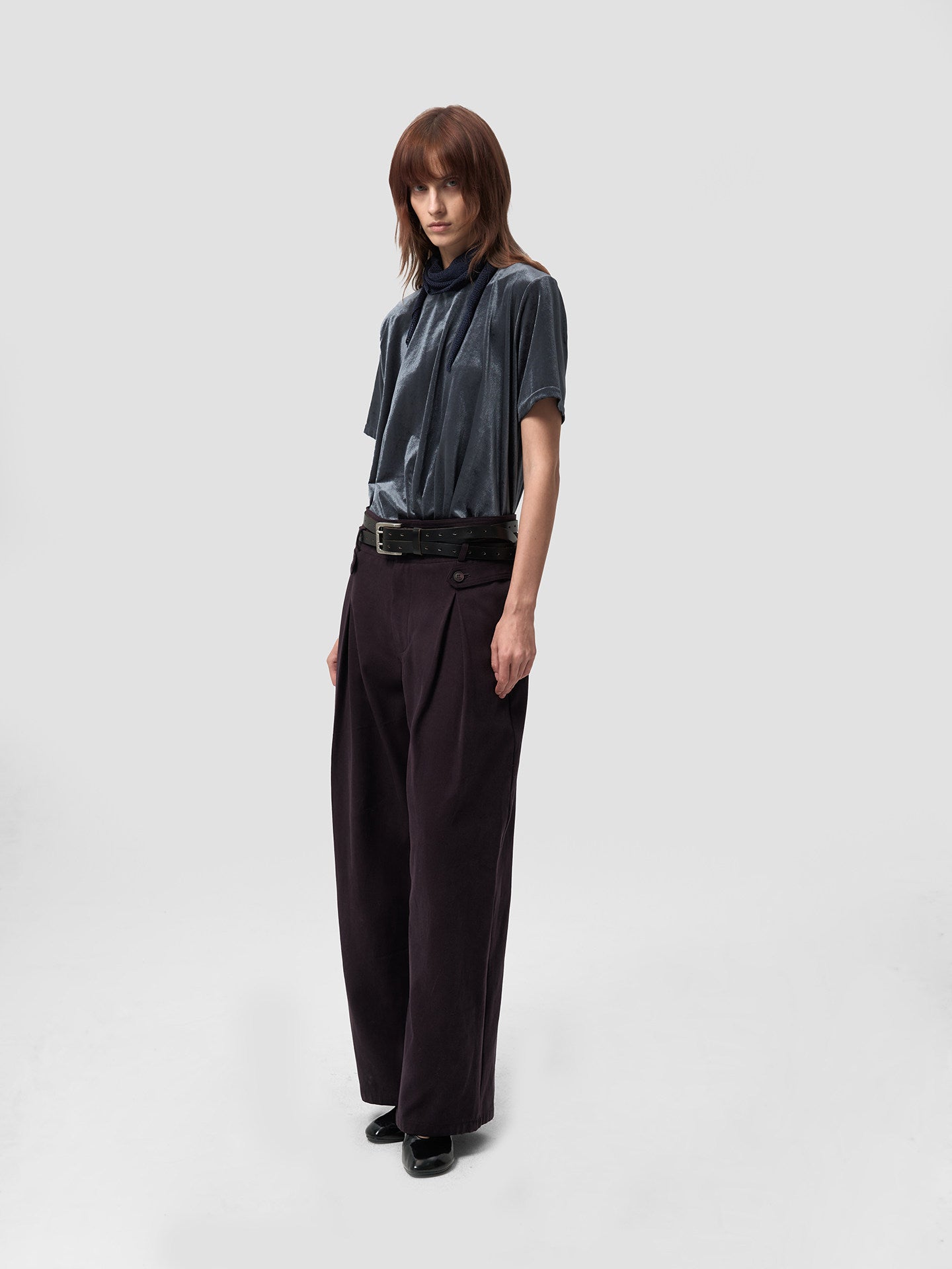 Velvet Mini Turtleneck T-Shirt