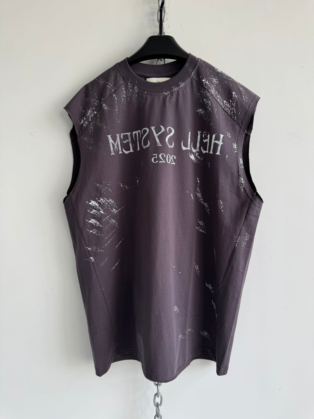 Ink dot loose sleeveless shirt