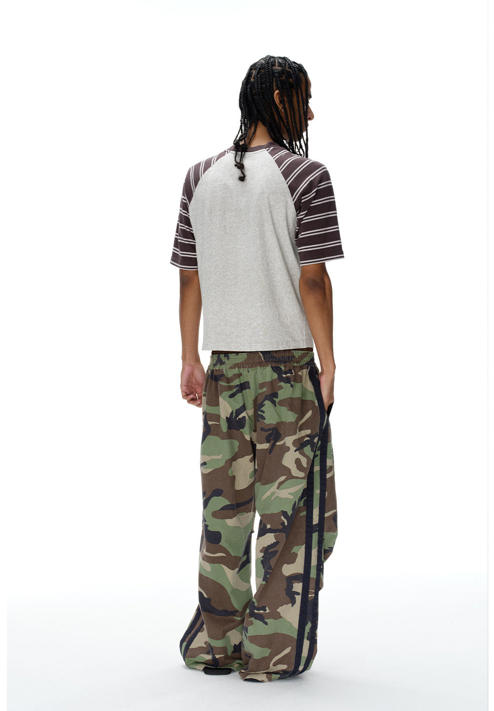 Aged Finish Double-Waist Camo Casual Pants