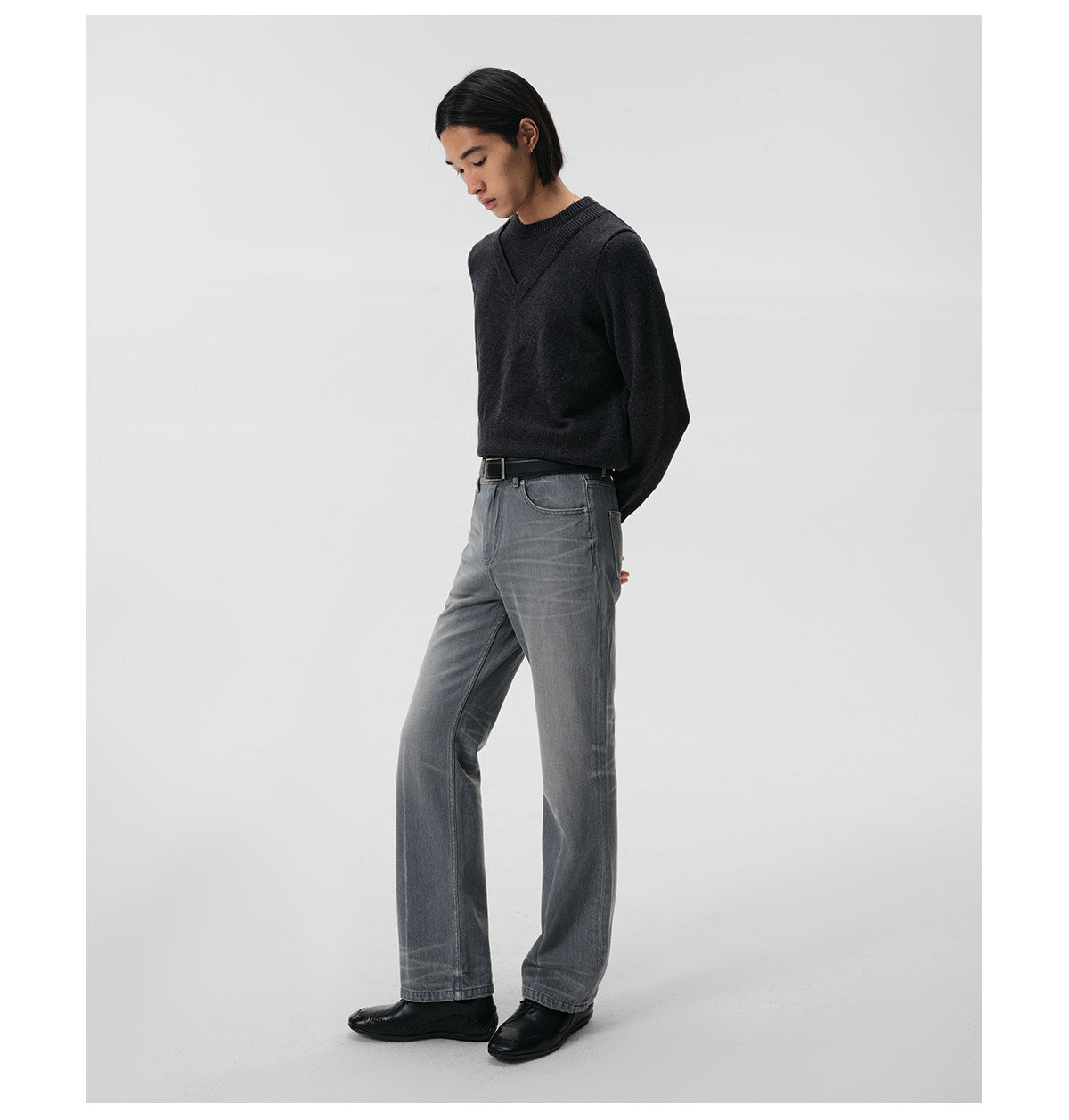 Two-Tone Fake Two-Piece Knit