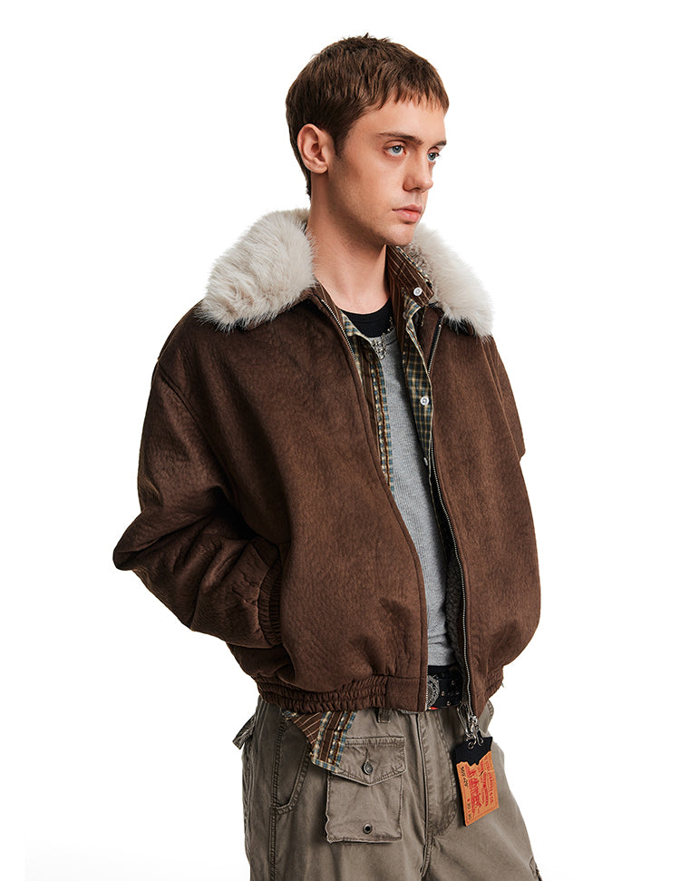 Clean Fit Fur Collar Jacket