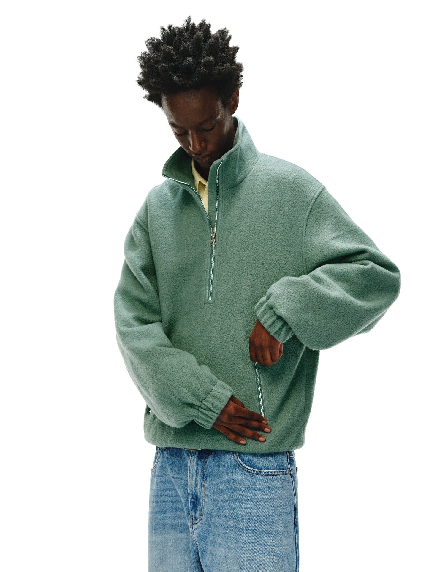 Half-Zip Pullover Wool Shirt