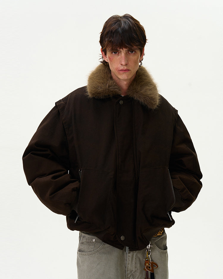 Retro Fur Collar Down Jacket