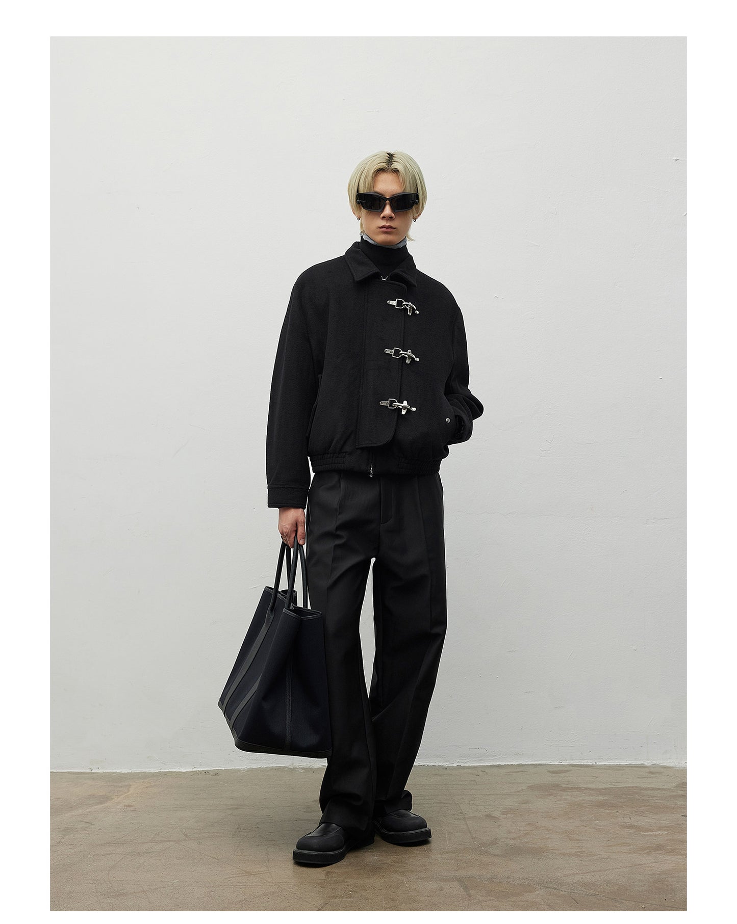 Airplane Button Wool Short Jacket