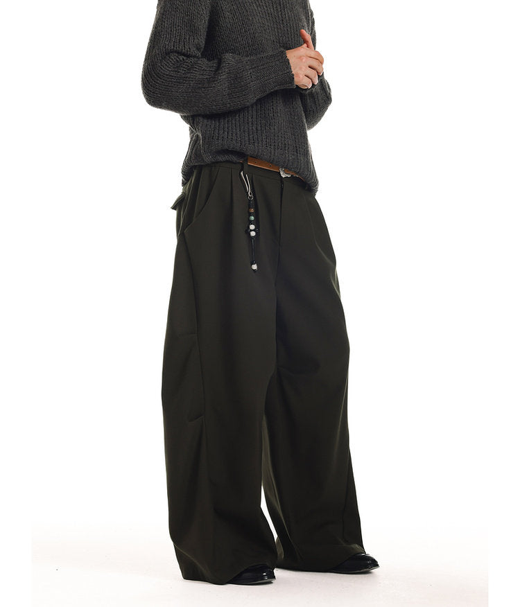 Wide-Leg 3D Pleated Casual Pants – ULTIMUS