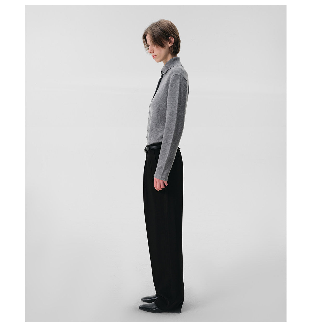 Half-Turtleneck Sweater with Wrap Cuffs