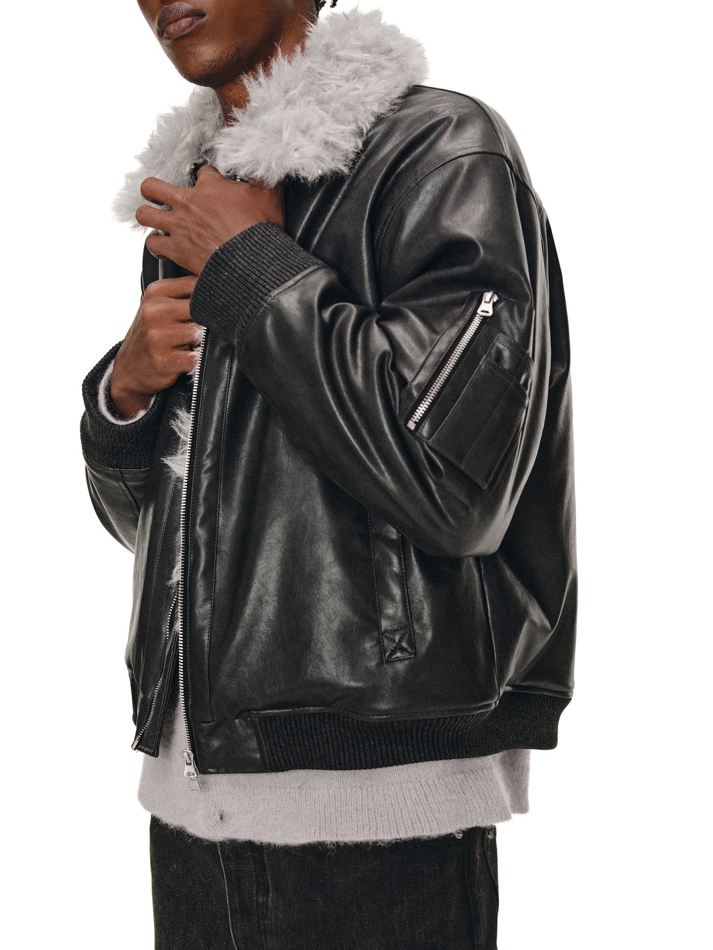 Fur Collar Bomber Jacket