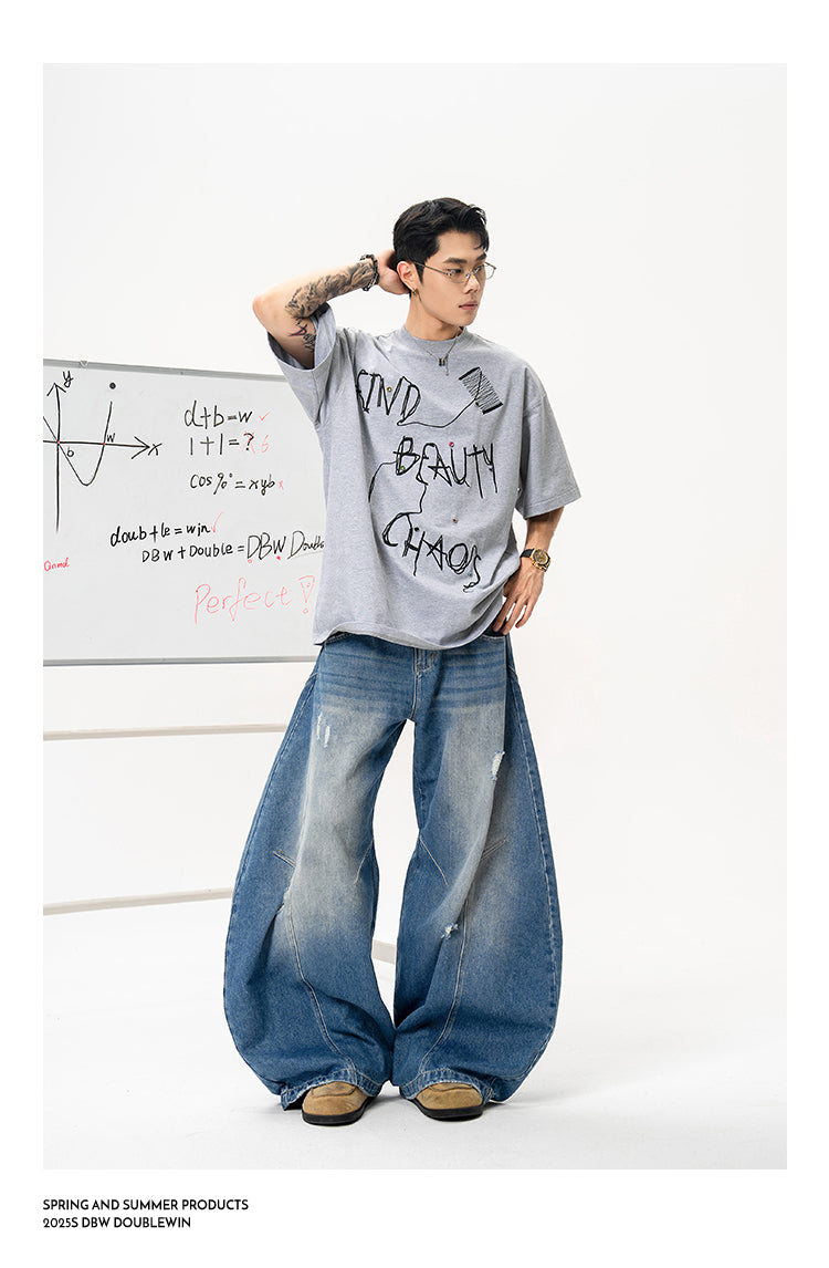 Graffiti Embroidered Loose T-Shirt