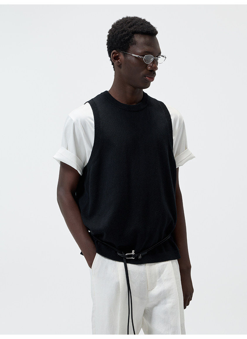 린넨 블렌드 니트 베스트