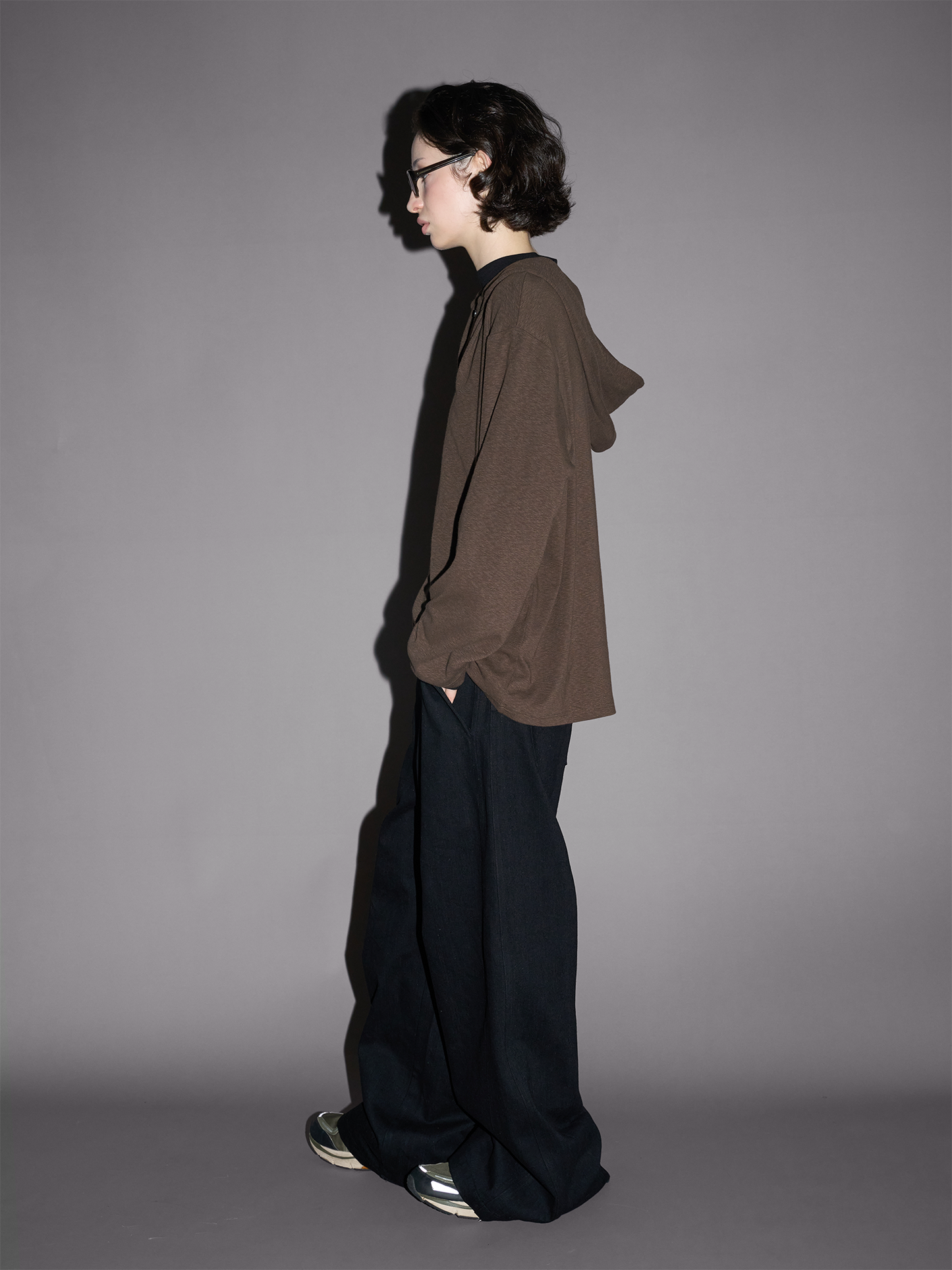 Henry Collar Hooded T-Shirt