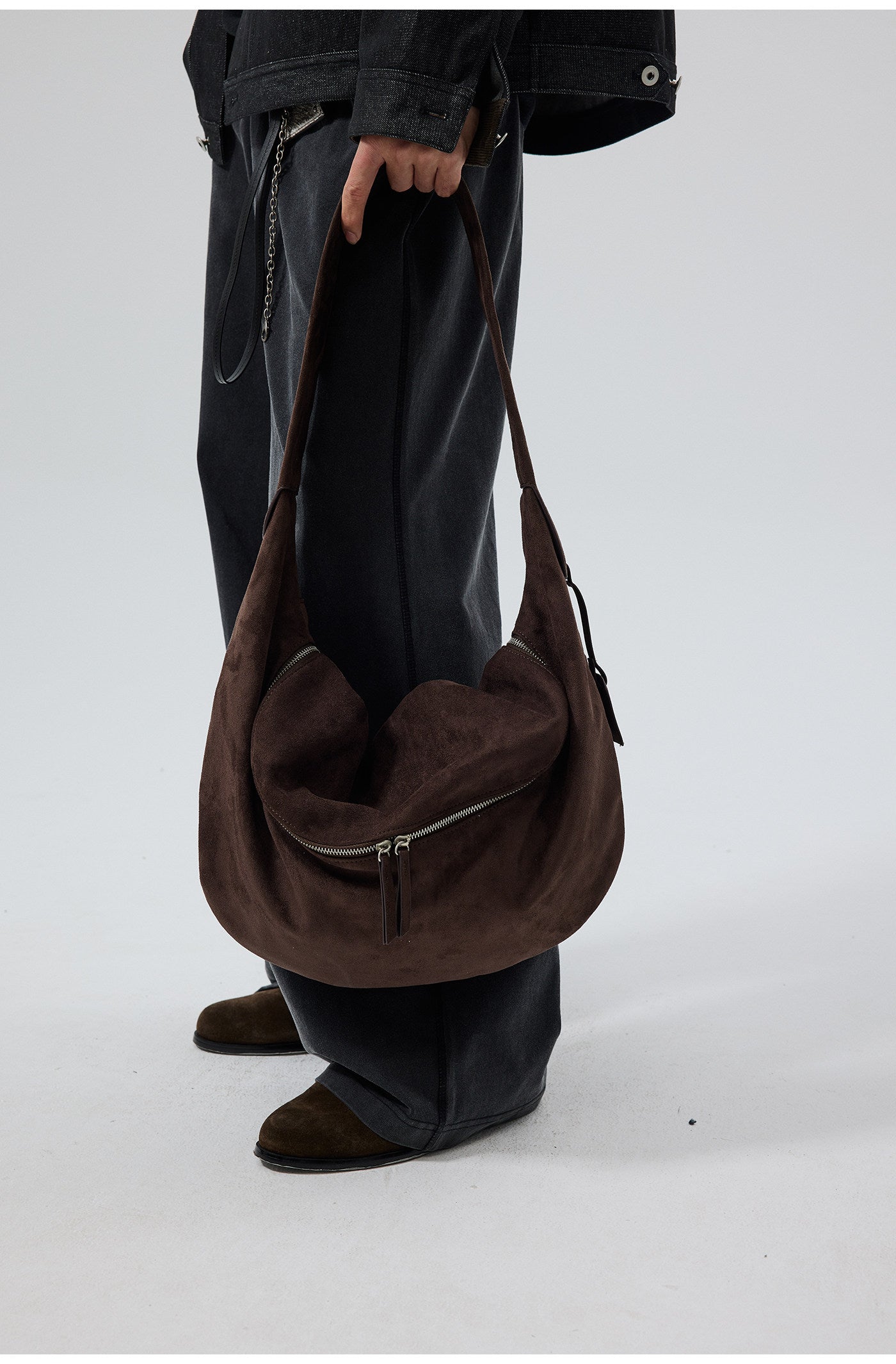 Faux Suede Shoulder Bag