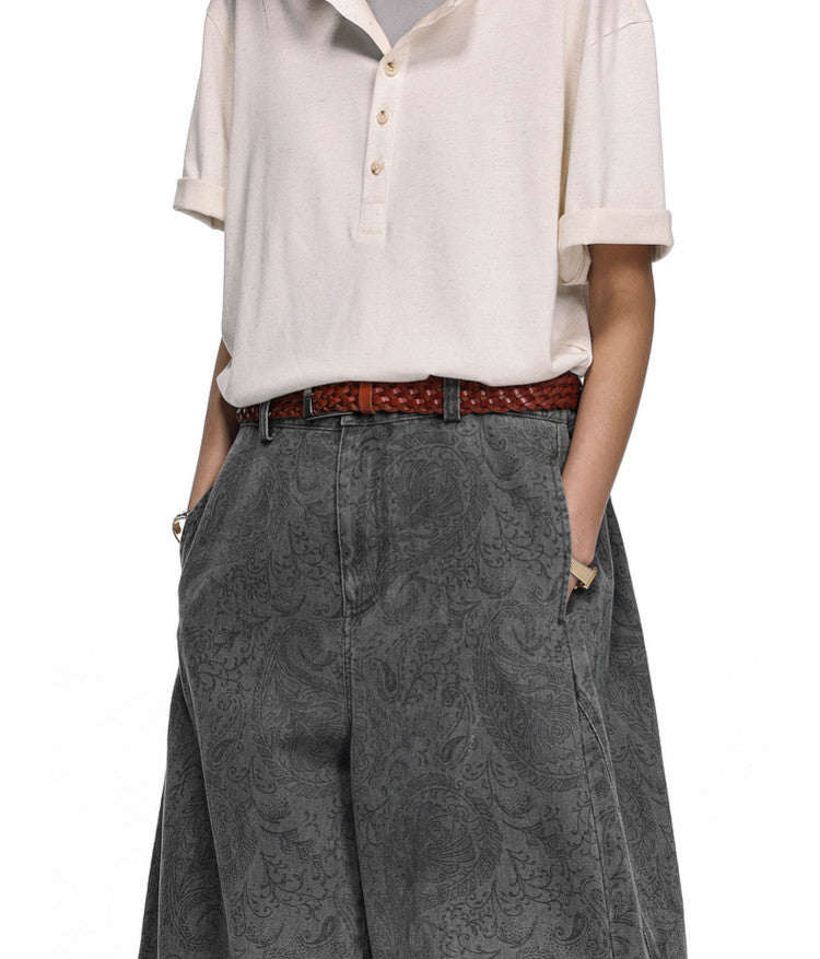 Vintage Paisley Denim Pants