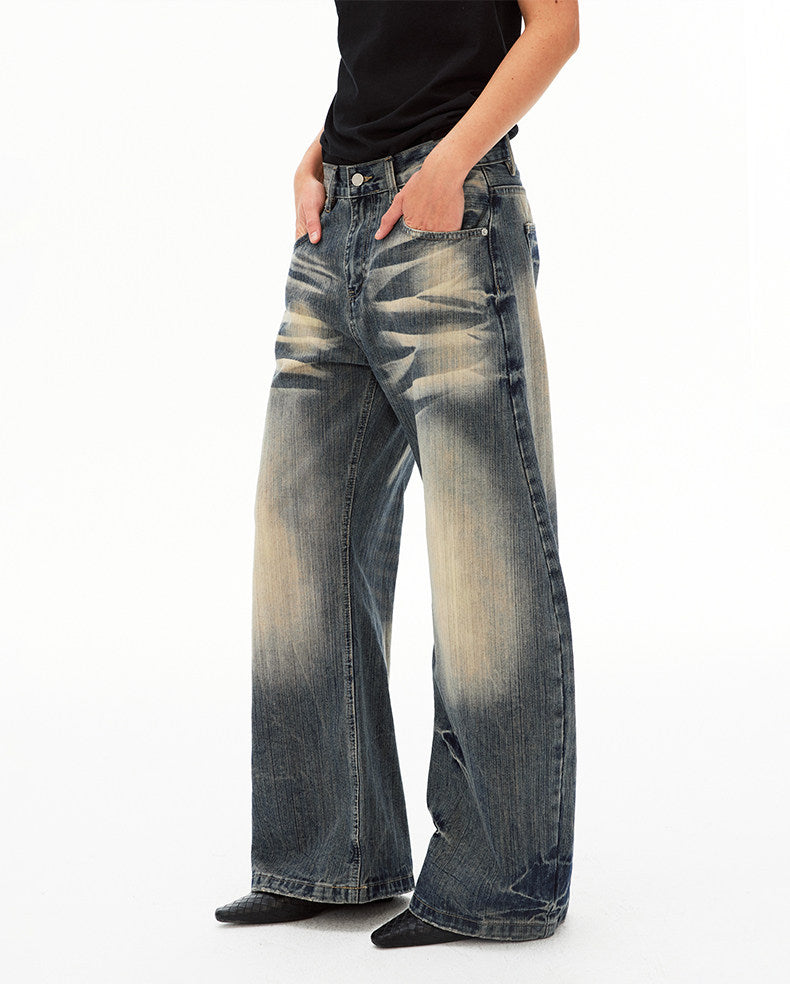 Vintage-style Washed Whiskey Jeans