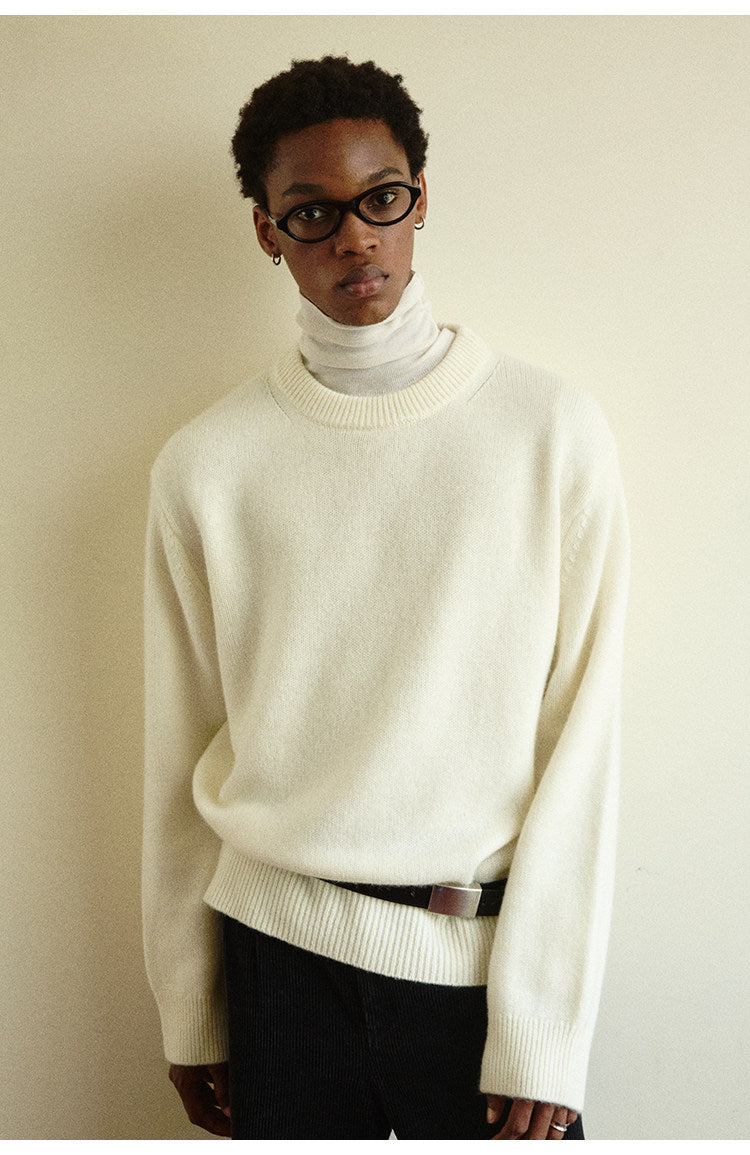 Wool & Cashmere Blend Crew Neck Sweater