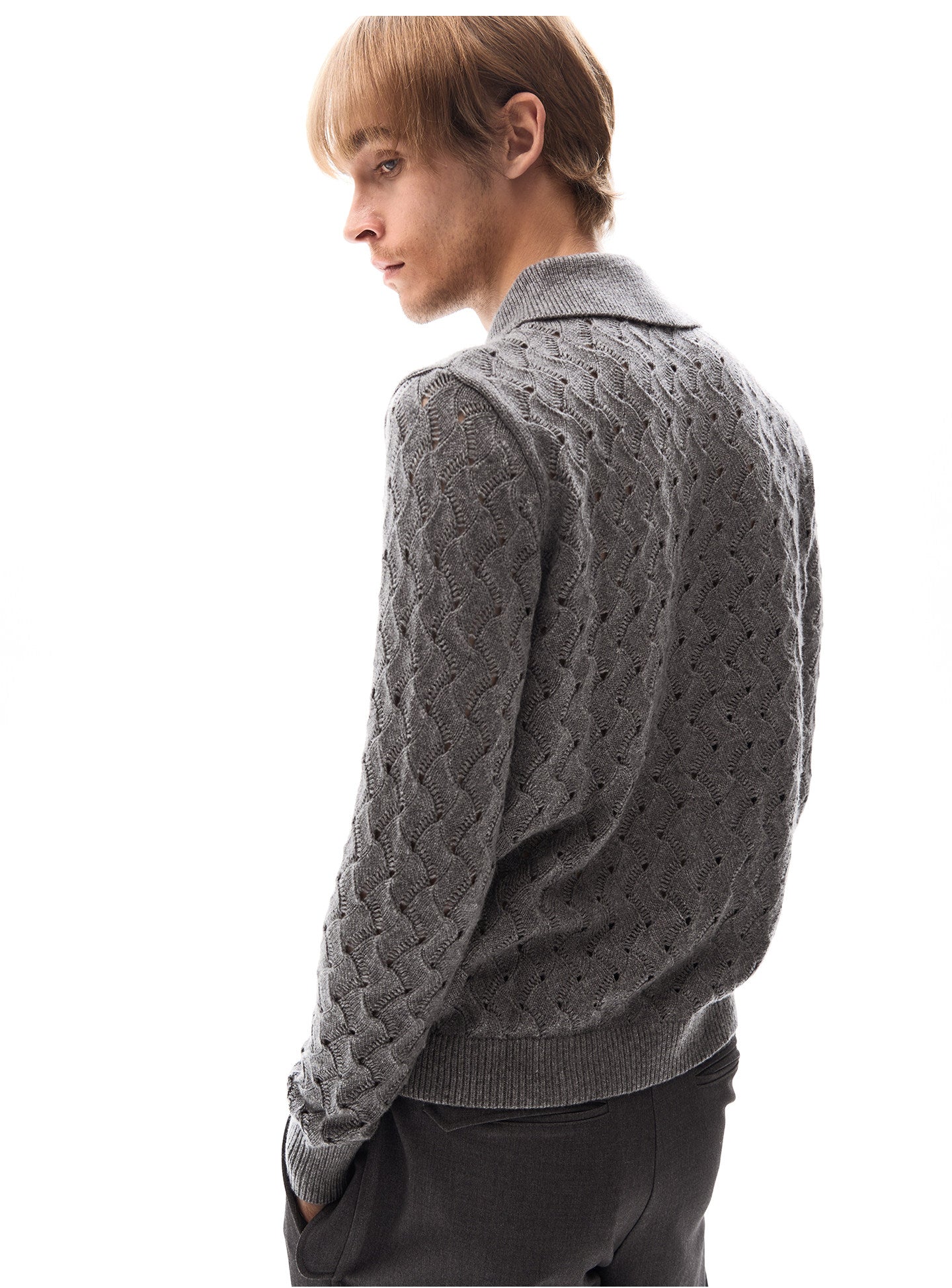 Medium-length lightweight knit cardigan